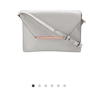 Ted Baker Light Gray Crossbody leather messenger bag
